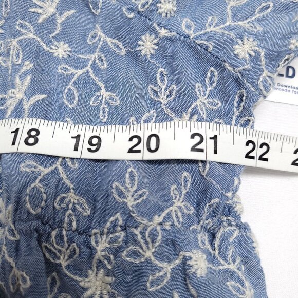 NWT Old Navy Womens Embroidered Smocked square neck Puff Sleeve Babydoll Top - Picture 6 of 10